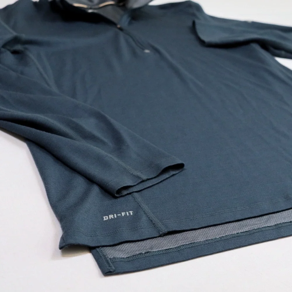 Nike Running‎ Pullover Mens Large Blue Dri-FIT Wool Blend 1/4 Zip 746786-084 Top